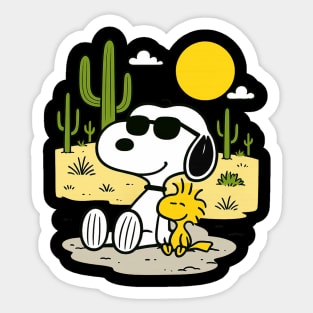 Peanuts - Snoopy & Woodstock Desert Sticker